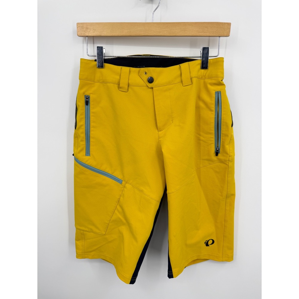Pearl Izumi Launch Cycling Shorts Mens XS Yellow Padded Liner MTB Trail